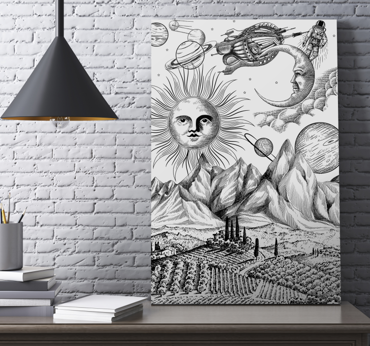 Grafike na platnu velikog kolaža iz svemira - TenStickers