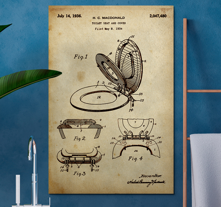 Vintage kupaonska platna umjetnost - TenStickers