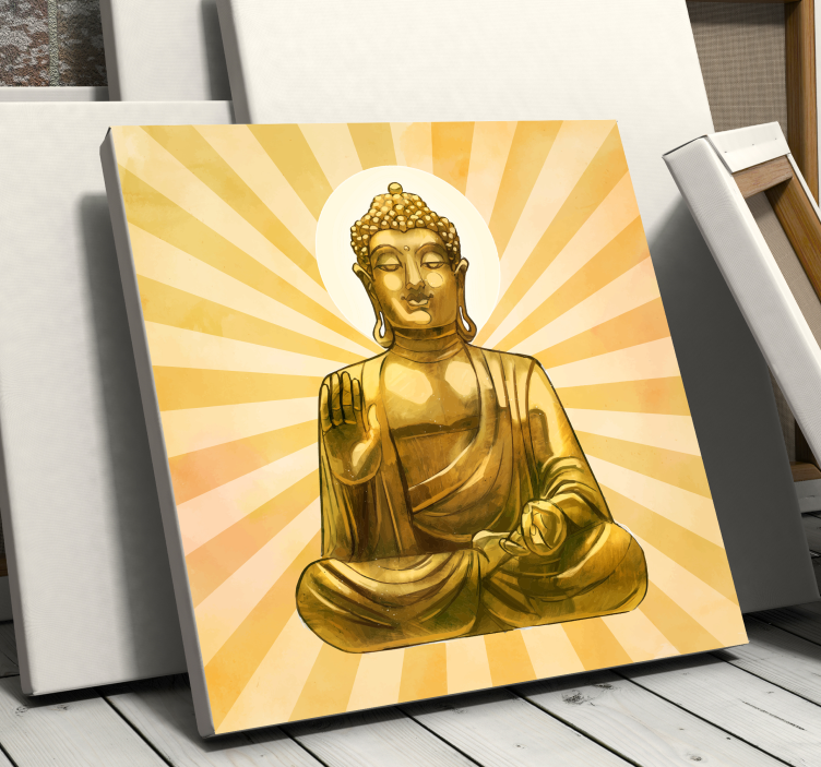 Zidna umjetnost zlatnog buddha platna - TenStickers