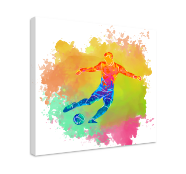 Slika na platnu sport dinamična nogometna akcija - TenStickers