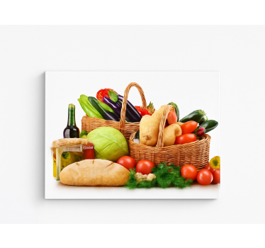 Slika na platnu kuhinja povrće u košarici - TenStickers