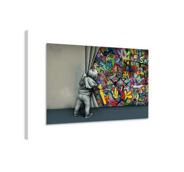 Slika na platnu umjetnost dijete špijunira grafite - TenStickers