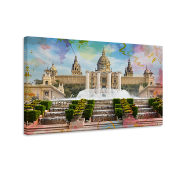 Otisci grada skyline barcelone montjuic - TenStickers
