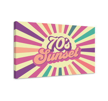 Slika na platnu drugi tekst retro grafika zalaska sunca - TenStickers