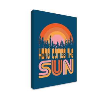Zidna umjetnost na platnu vintage sun music - TenStickers