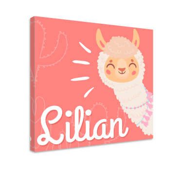 Slatka lama personalizirani prilagodljivi otisci na platnu - TenStickers