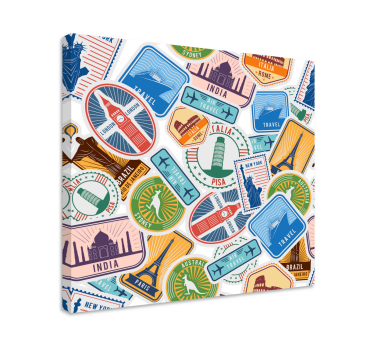 Slika na platnu gradova kolaž globalnih znamenitosti - TenStickers