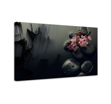 Elegantes flores piedras zen sofisticirani otisci na platnu - TenStickers