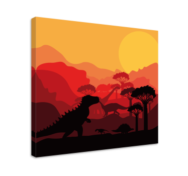 Slika na platnu dinosauri pejzaž s dinosaurima - TenStickers