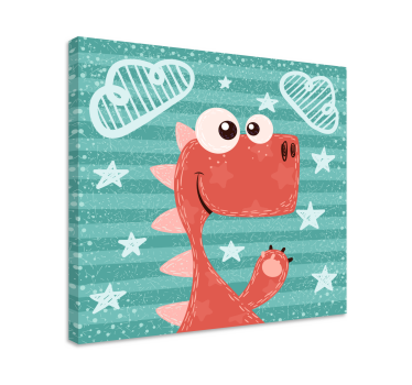Slika na platnu dinosauri slatki crtić dinosaur - TenStickers