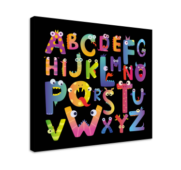 Dječja abeceda slovo na platnu zidna umjetnost - TenStickers
