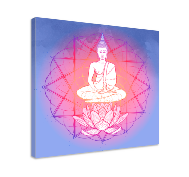 Mandala buda meditirajući mandala ispis umjetnosti na zidu - TenStickers