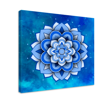 Mandala cvjetno plava mandala ispis zidne umjetnosti - TenStickers