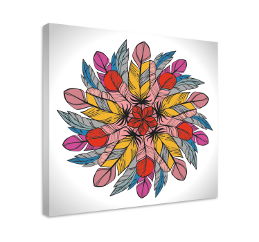 Mandala od perja mandala ispis umjetnosti na zidu - TenStickers