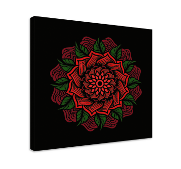 Ruža tematska mandala tisak zidna umjetnost - TenStickers