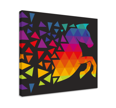 Slika na platnu konj Šareni geometrijski konj - TenStickers