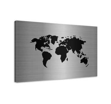 Metalni efekt karta svijeta karta svijeta umjetničko platno - TenStickers