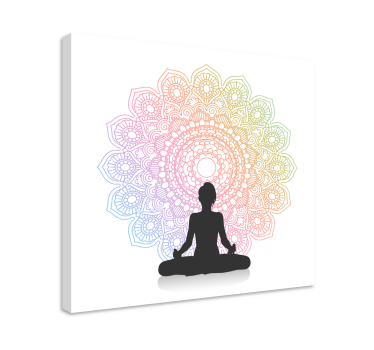 Rainbow yoga mandala print zidna umjetnost - TenStickers