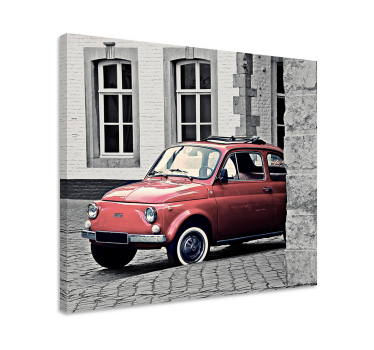 Slika na platnu berba klasični crveni auto - TenStickers