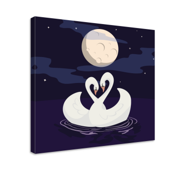 Ljupki labudovi ptica platno zidna umjetnost - TenStickers