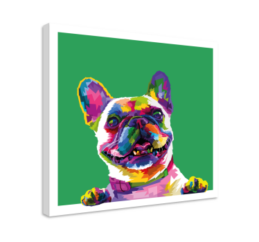 Slike francuskog buldoga duginih pasa platno - TenStickers