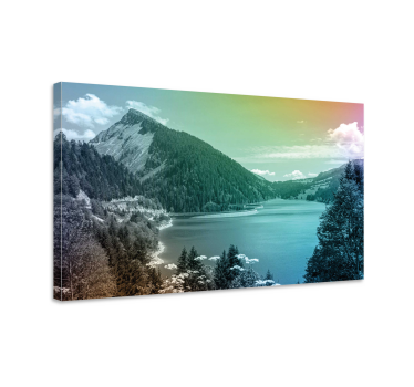 Slika na platnu krajolici planinski pogled na jezero - TenStickers