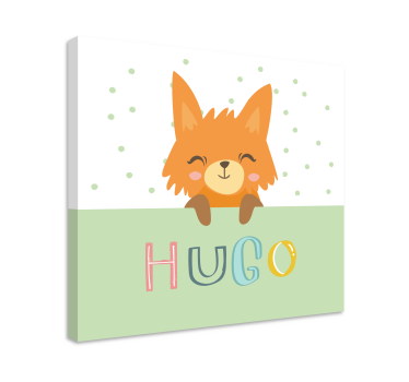 Slika na platnu životinje nasmiješeni lik lisice - TenStickers