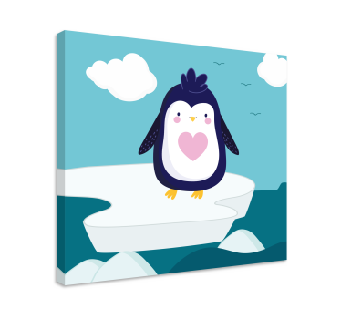 3d platno slatkog pingvin lika - TenStickers