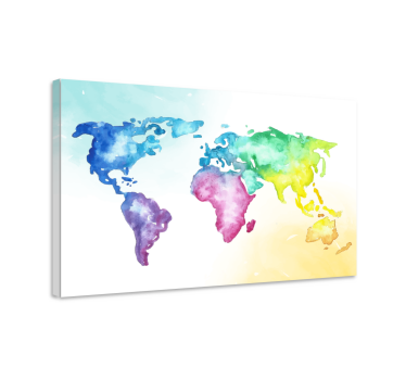Slika na platnu karta svijeta akvarelni atlas - TenStickers