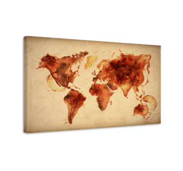 Slika na platnu karta svijeta aquarelle globalna karta - TenStickers