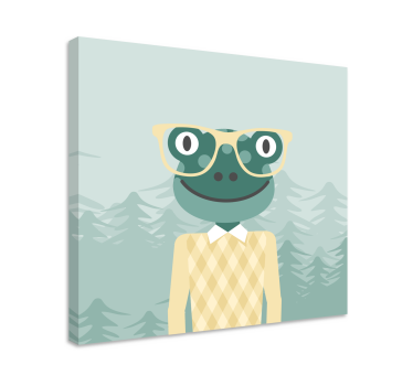 Višebojna žaba s naočalama životinjsko platno - TenStickers