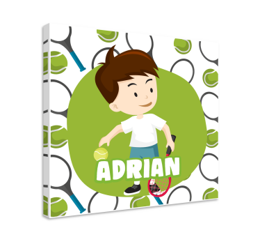 Slika na platnu djeca personalizirana lopta za tenis - TenStickers