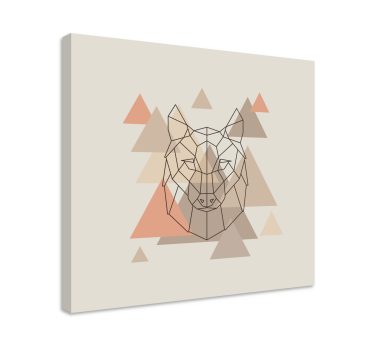 Geometrijske ilustracije vuka pas slike platna - TenStickers