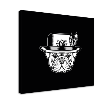 Slike buldoga na crnoj pozadini pasa platna - TenStickers