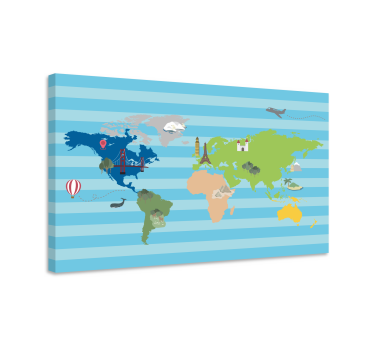 Slika na platnu karta svijeta kreativna globalna karta - TenStickers