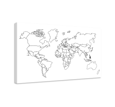 Slika na platnu karta svijeta obrisna mapa svijeta - TenStickers