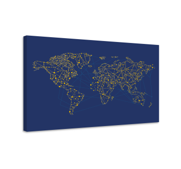 Slika na platnu karta svijeta mrežna mapa - TenStickers