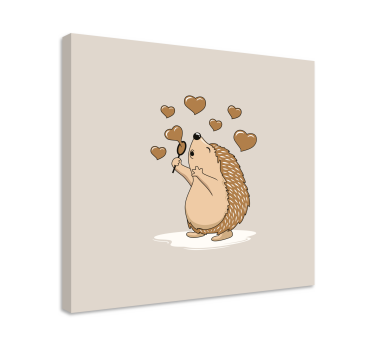 Slika na platnu životinje sretni ježevi srca - TenStickers
