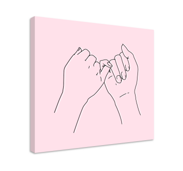 Slika na platnu ljudi i likovi gesta pinky obećanja - TenStickers