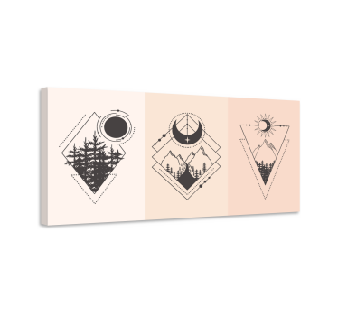Slika na platnu geometrijski planinski simbol - TenStickers