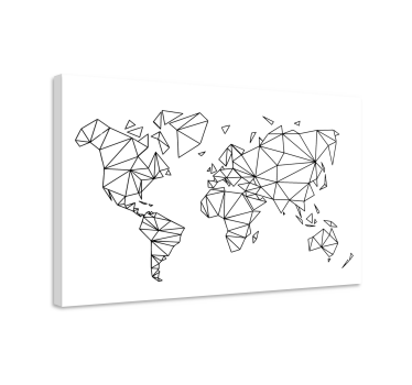 Geometrijska karta svijeta nordijska umjetnost na platnu - TenStickers