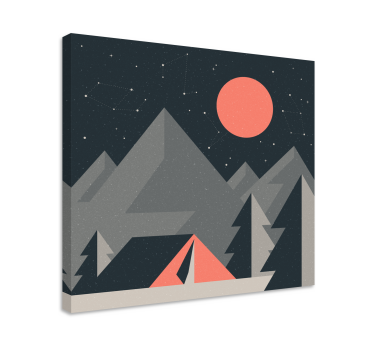 Slika na platnu krajolici planinskog kampiranja - TenStickers