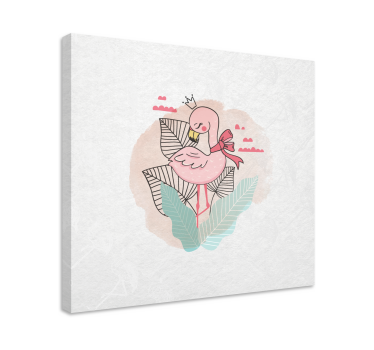 Slika na platnu životinje flamingo s vrpcom - TenStickers