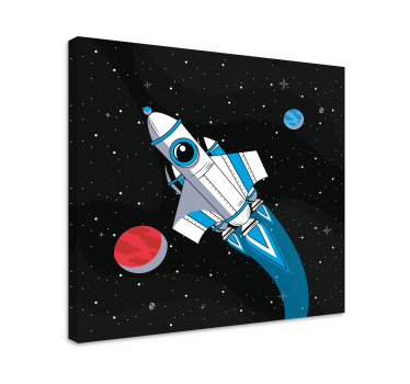 Crtani spacesuttle u svemiru zidne slike za vrtić - TenStickers