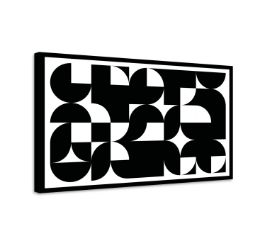 Crno apstraktno umjetničko geometrijsko zidno platno - TenStickers
