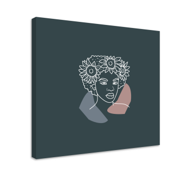 Slika na platnu ljudi i likovi ukrašeni botanici - TenStickers