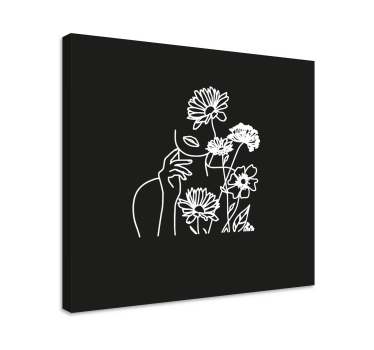 Slika na platnu cvijeće i biljke minimalistički crtež - TenStickers