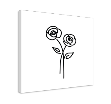 Par ruža minimalistički dizajn cvjetno platno - TenStickers
