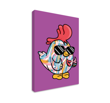 Raznobojna riba s naočalama ptica platno zidna umjetnost - TenStickers