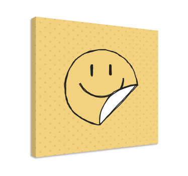 Slika na platnu abc i slova s emotikonom nasmijanog lica - TenStickers